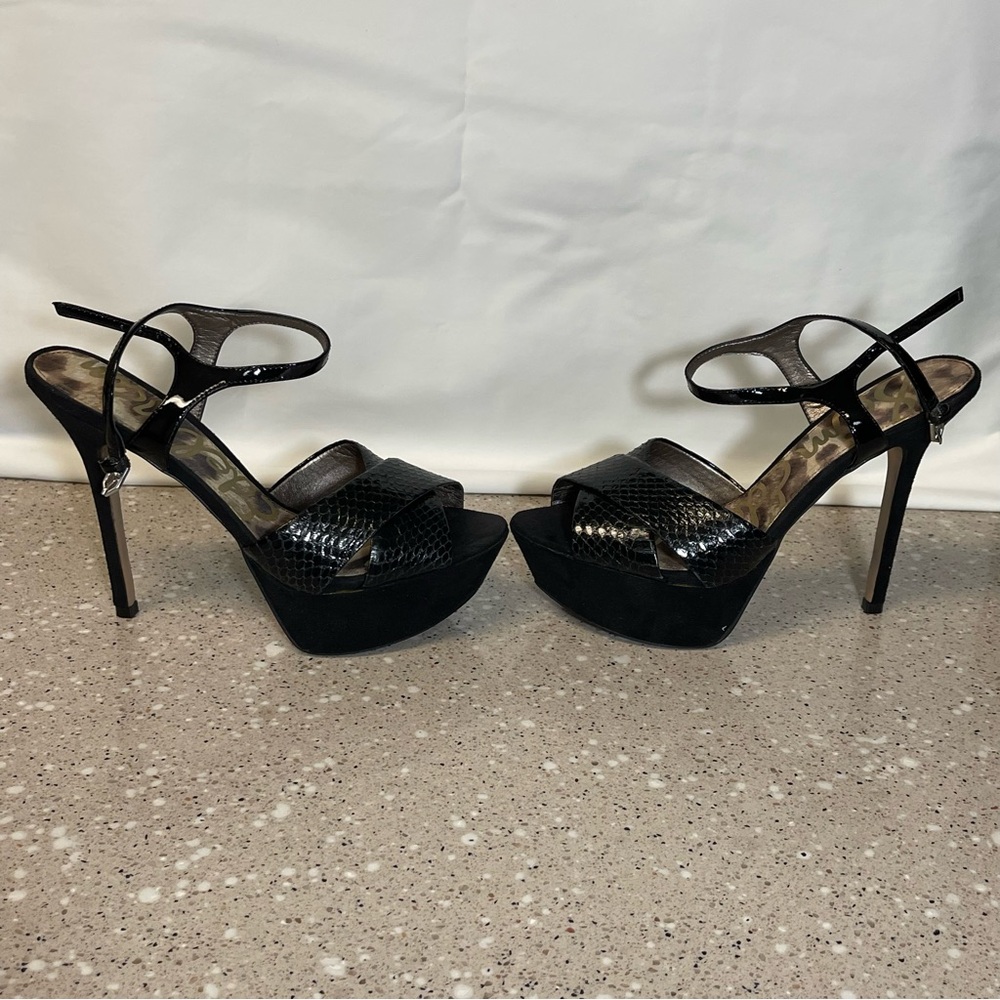 Sam Edelman “Mason” Platform Heels Sandals in Black Size 7 – Holiday Party Heels